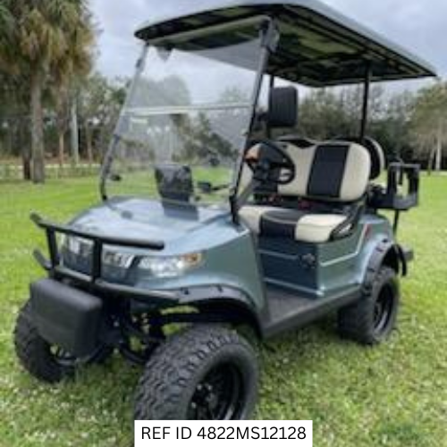 2025 STAR-EV Capella 2+2 Lifted Blue Forest Mist golf cart with spacious seating