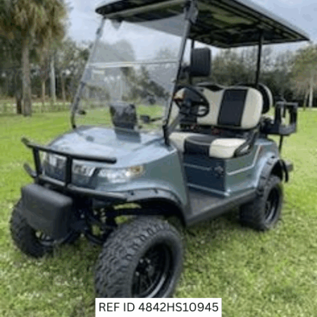2025 STAR-EV Capella 2+2 Lifted Blue Forest Mist golf cart with spacious seating