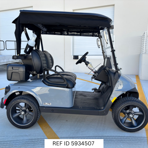 2026 E-Z-GO RXV Elite Slate with premium black seats and custom wheels