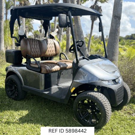 2025 E-Z-GO RXV Freedom Elite golf cart in Platinum at Sunshine Golf Car