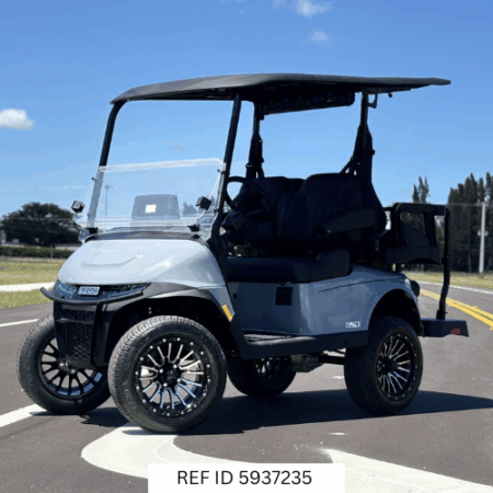 2026 E-Z-GO RXV4 Summit XTL lifted lithium golf cart with touch display, Bluetooth soundbar, and automotive-style seating – Sunshine Gold Car South Florida
