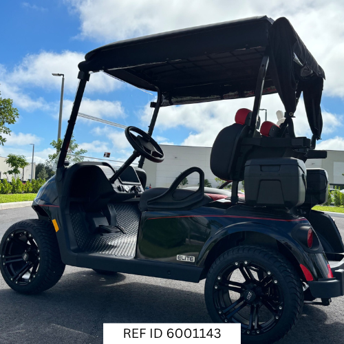 2027 E-Z-GO RXV2 ELiTE Golf Cart, Black with 14" Wheels & Sunbrella Enclosure