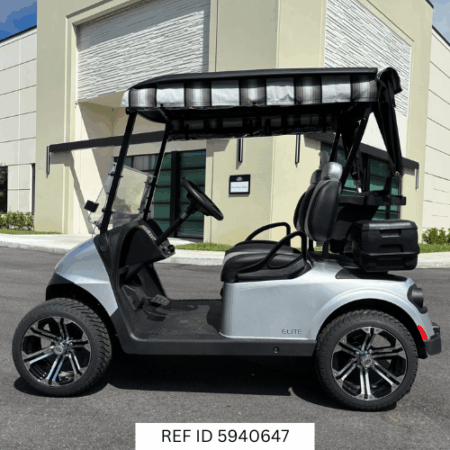 2026 E-Z-GO RXV2 ELiTE Platinum Golf Cart – Custom Seats, 14" Wheels, Sunbrella Enclosure