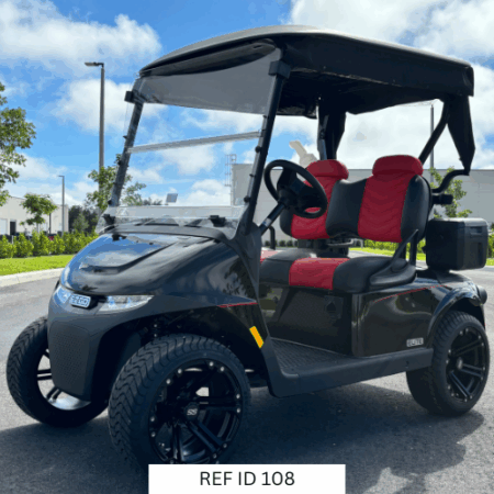 2026 E-Z-GO RXV2 ELiTE Golf Cart – Black with 14" Wheels & Sunbrella Enclosure