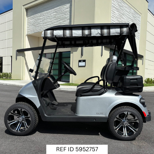 2026 E-Z-GO RXV2 ELiTE Platinum Golf Cart – Custom Seats, 14" Wheels, Sunbrella Enclosure