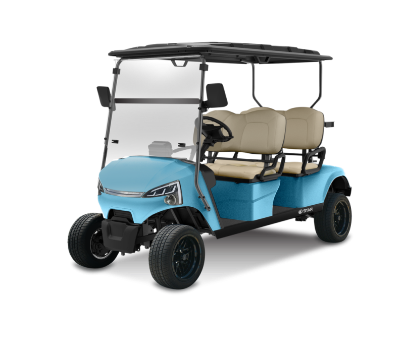 105AhLithiumBattery-14MatteBlackAluminumRim-SkyBlue-TanDiamondSeat