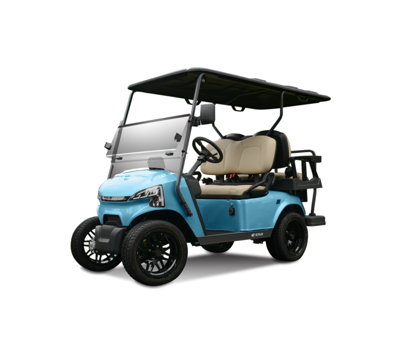 105AhLithiumBattery-14MatteBlackAluminumRim-SkyBlue-TanDiamondSeat